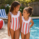 Hamner Hill Stars & Stripes Flutter Bow Swimsuit