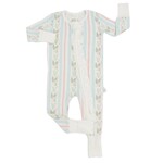 Hamner Hill Blue Floral Stripes Zipper Romper