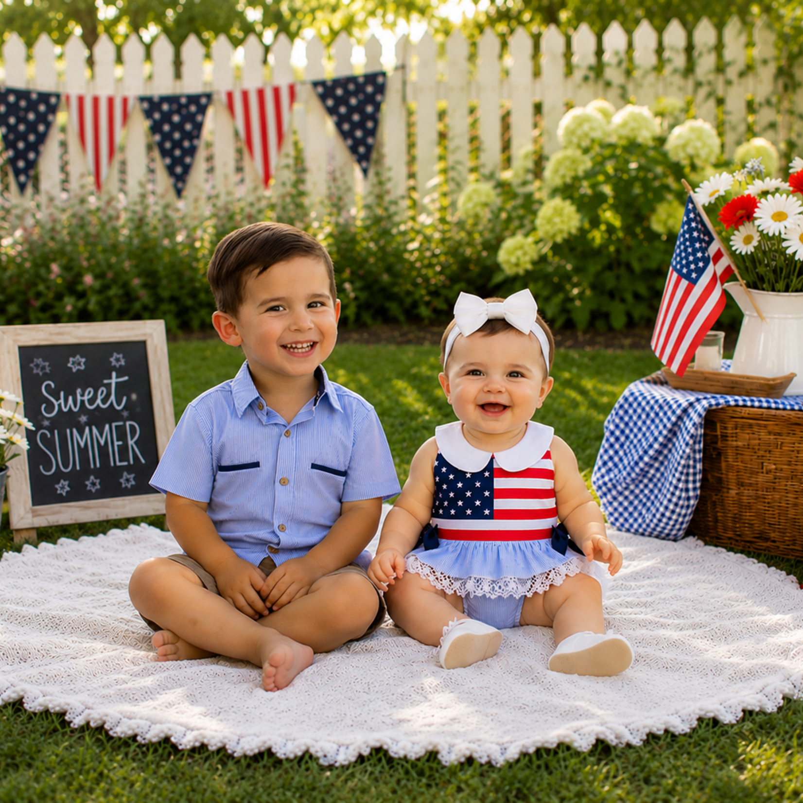 Be Girl Clothing Patriotic Rosie Romper