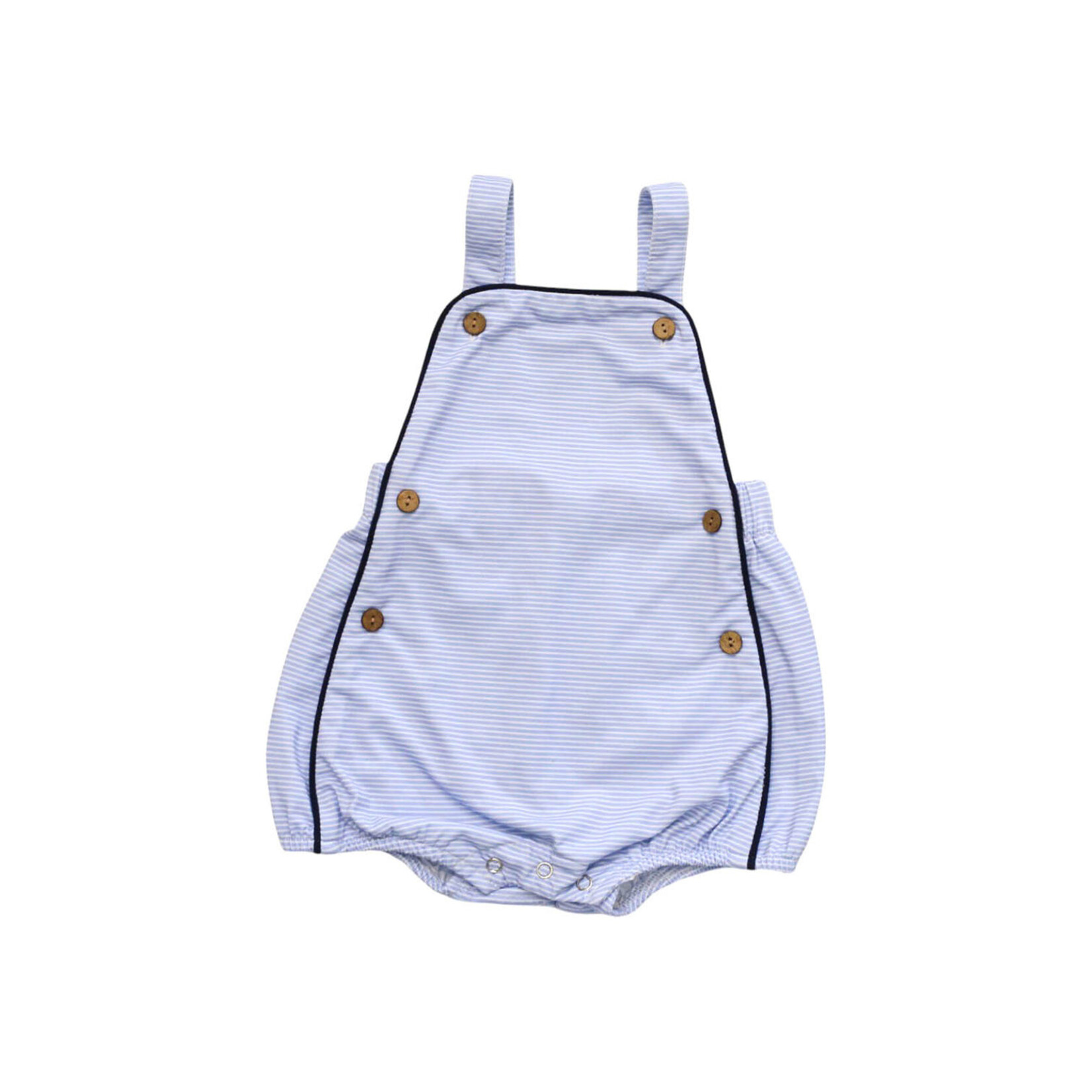 Be Girl Clothing Blue Pinstripe Overall Romper