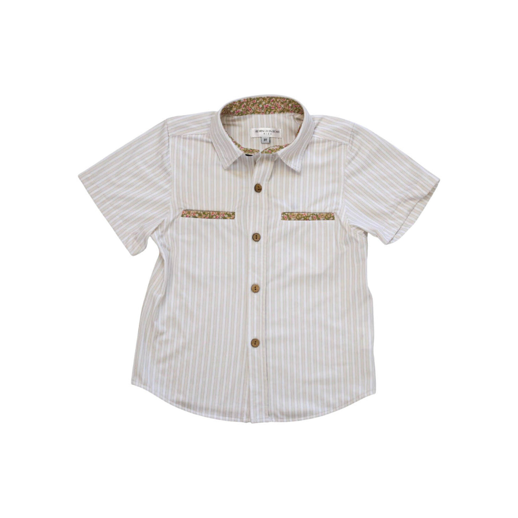 Be Girl Clothing Neutral Stripe Pocket Shirt
