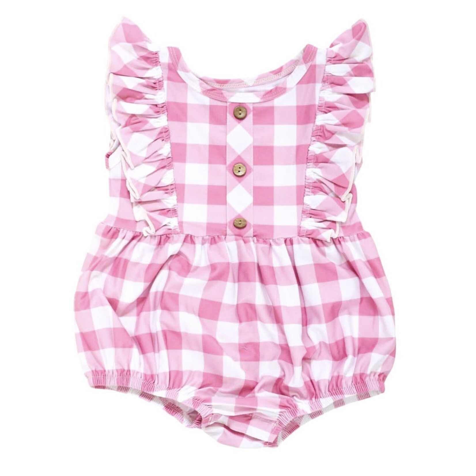 Be Girl Clothing Pink Check Bubble Romper