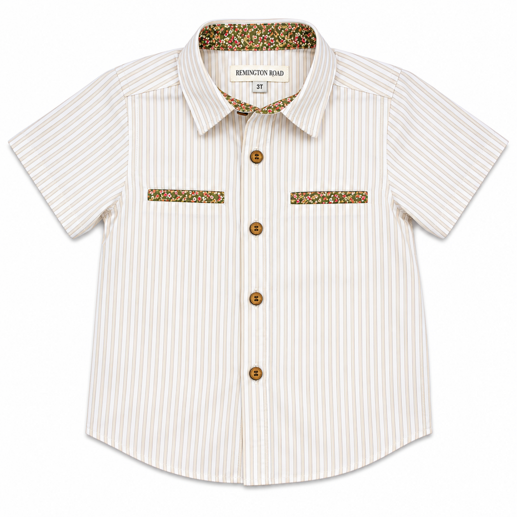 Be Girl Clothing Neutral Stripe Pocket Shirt