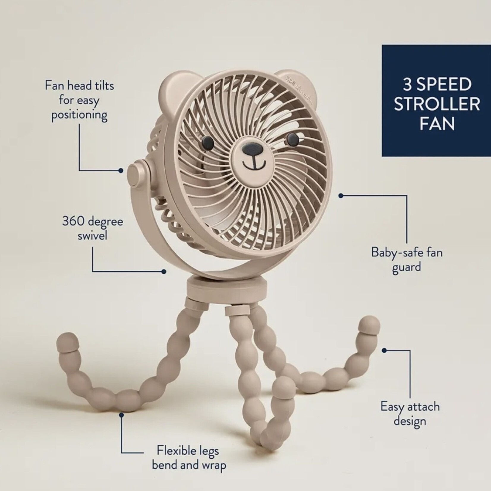 Itzy Ritzy Itzy Breeze Stroller Fan - Taupe