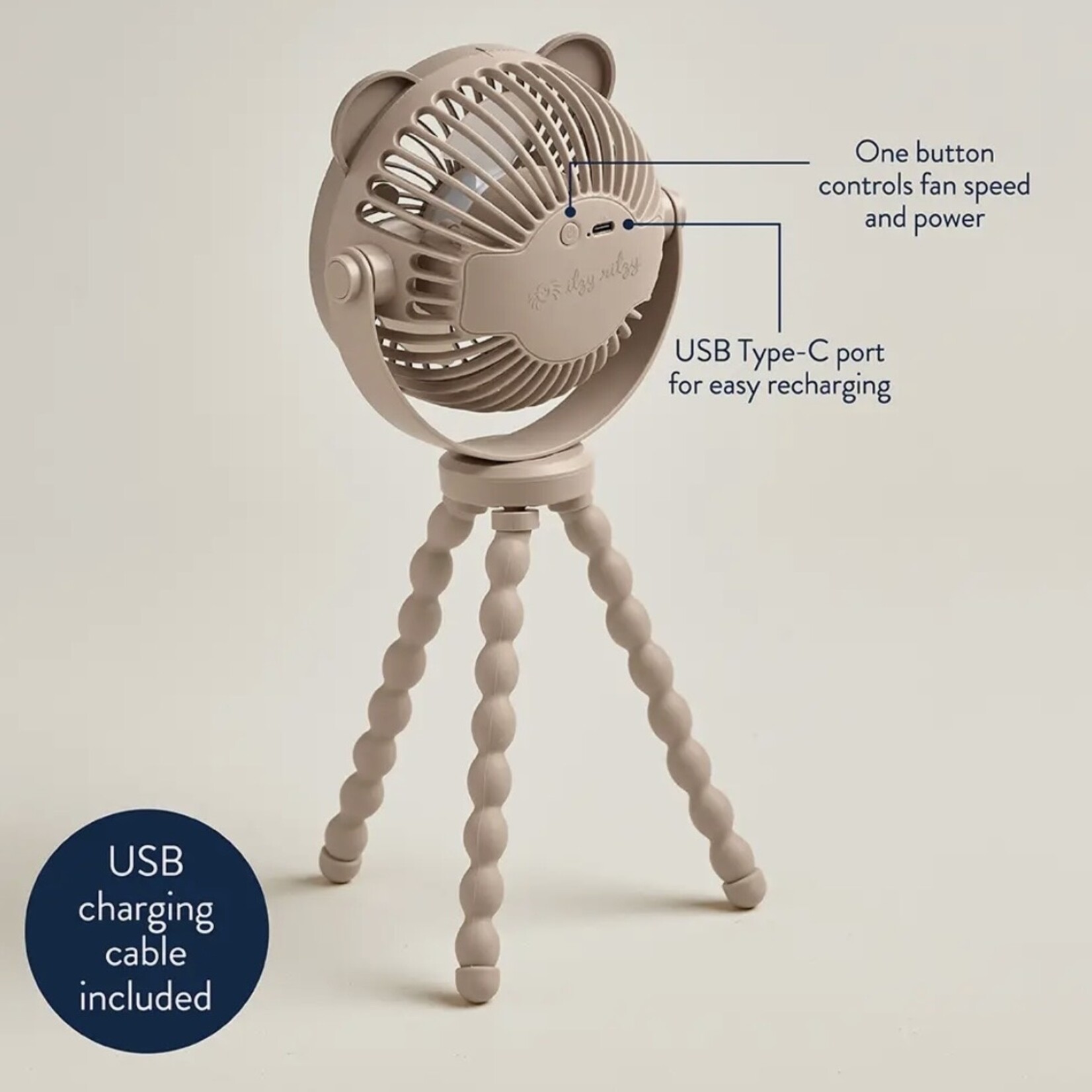 Itzy Ritzy Itzy Breeze Stroller Fan - Taupe