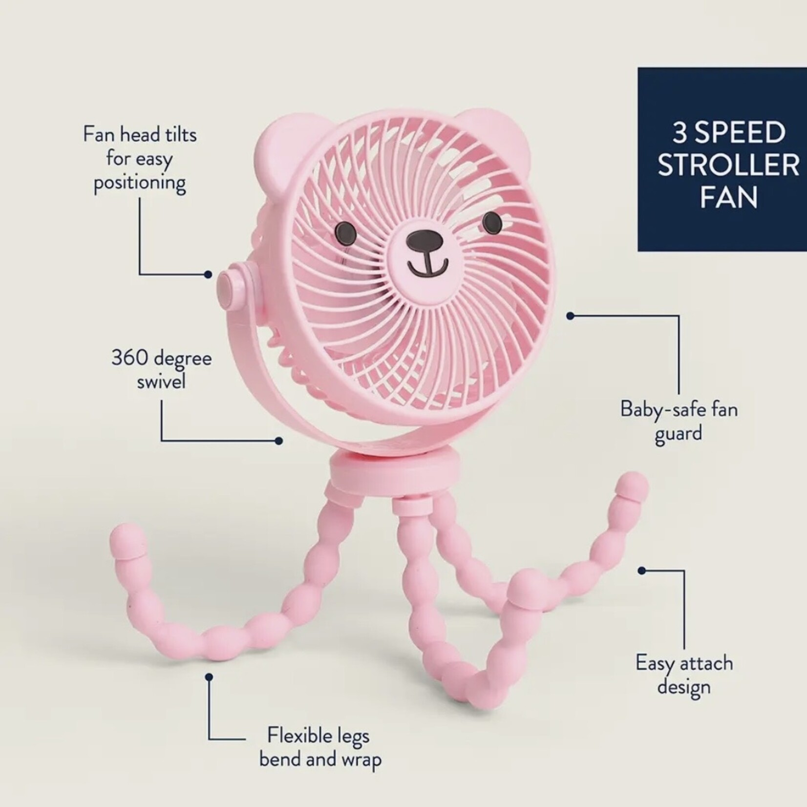 Itzy Ritzy Itzy Breeze Stroller Fan - Pink