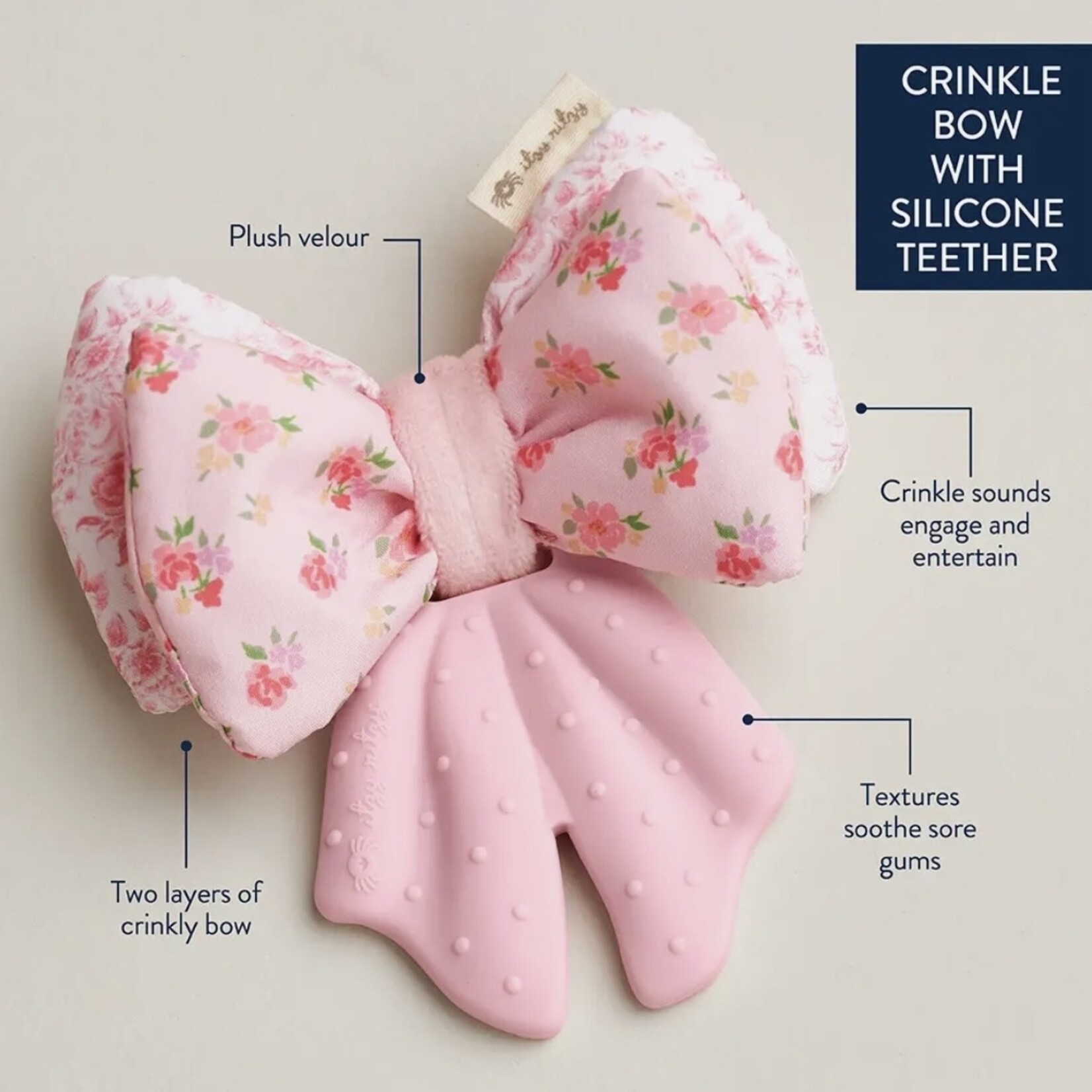 Itzy Ritzy Bow Teensy Crinkle Teether