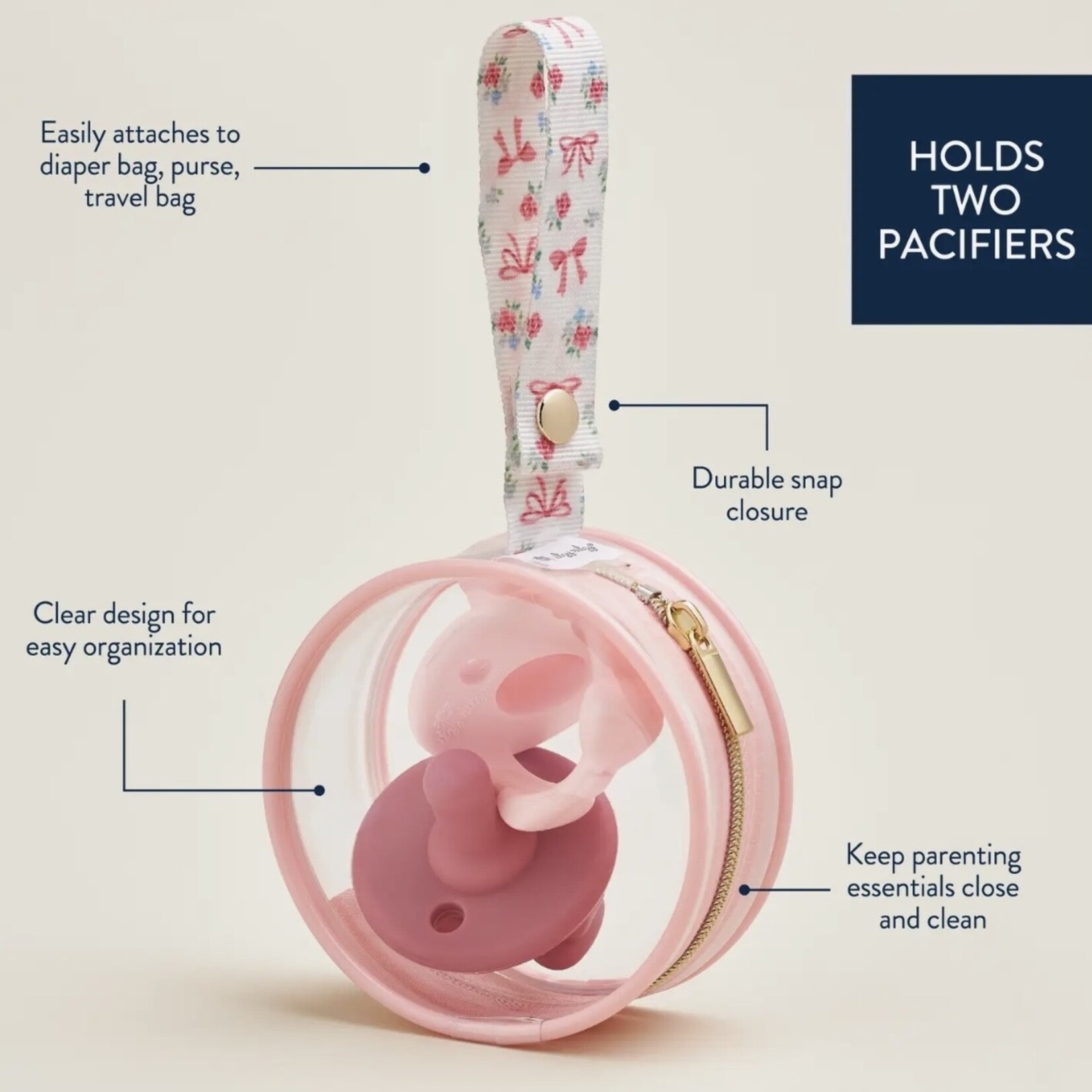 Itzy Ritzy Ribbons + Roses Paci Case