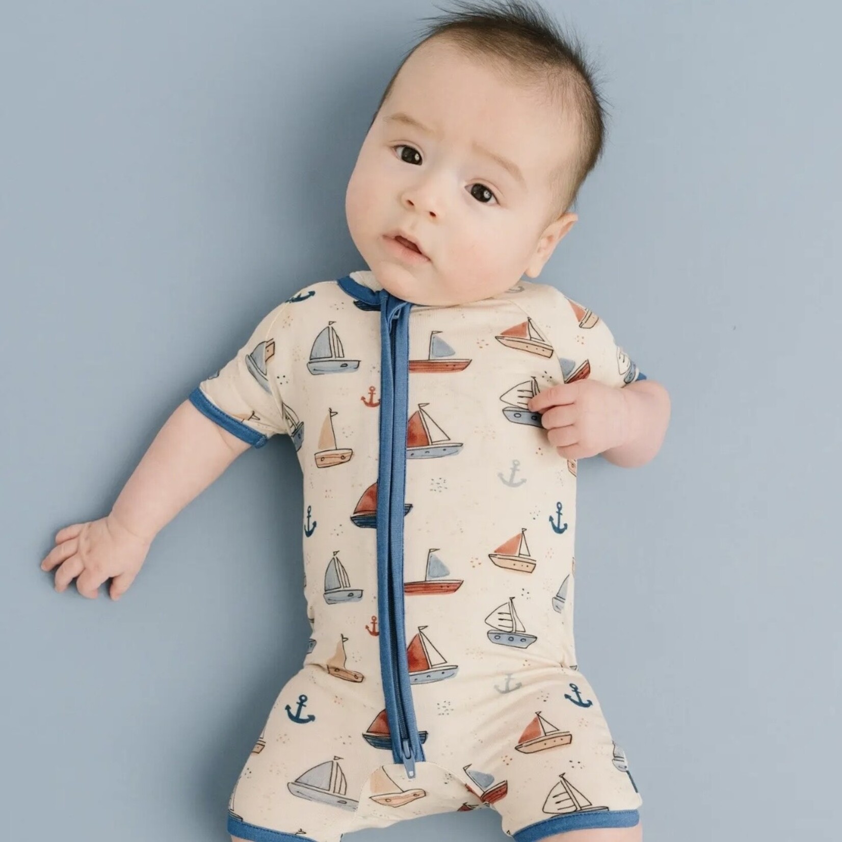 Little One Shop Nautical Sails Short Romper