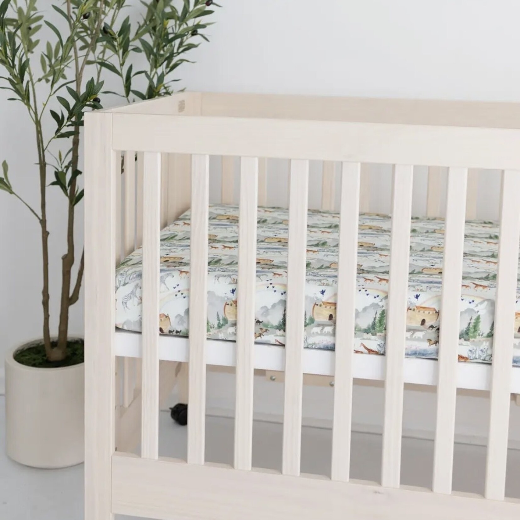 Tiny Revival Co. Noah's Ark Bamboo Crib Sheet