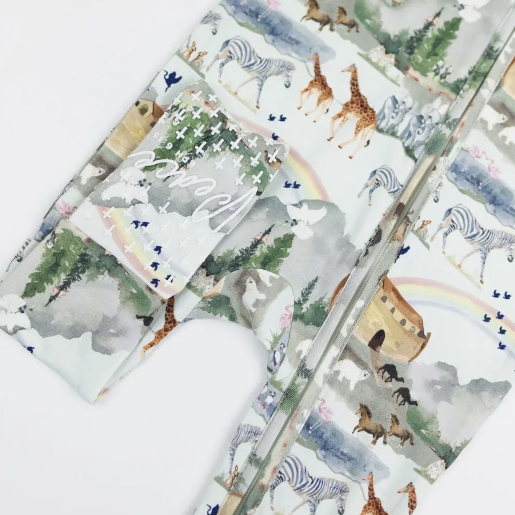 Tiny Revival Co. Noah's Ark Bamboo Convertible Romper