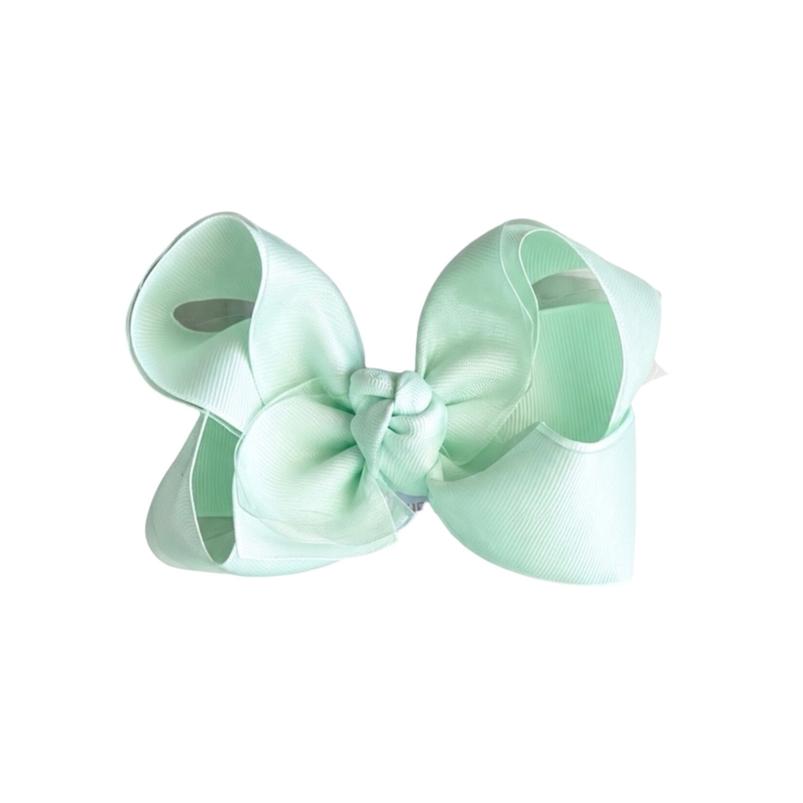 3.5" Organza Overlay Bow - Powder Mint