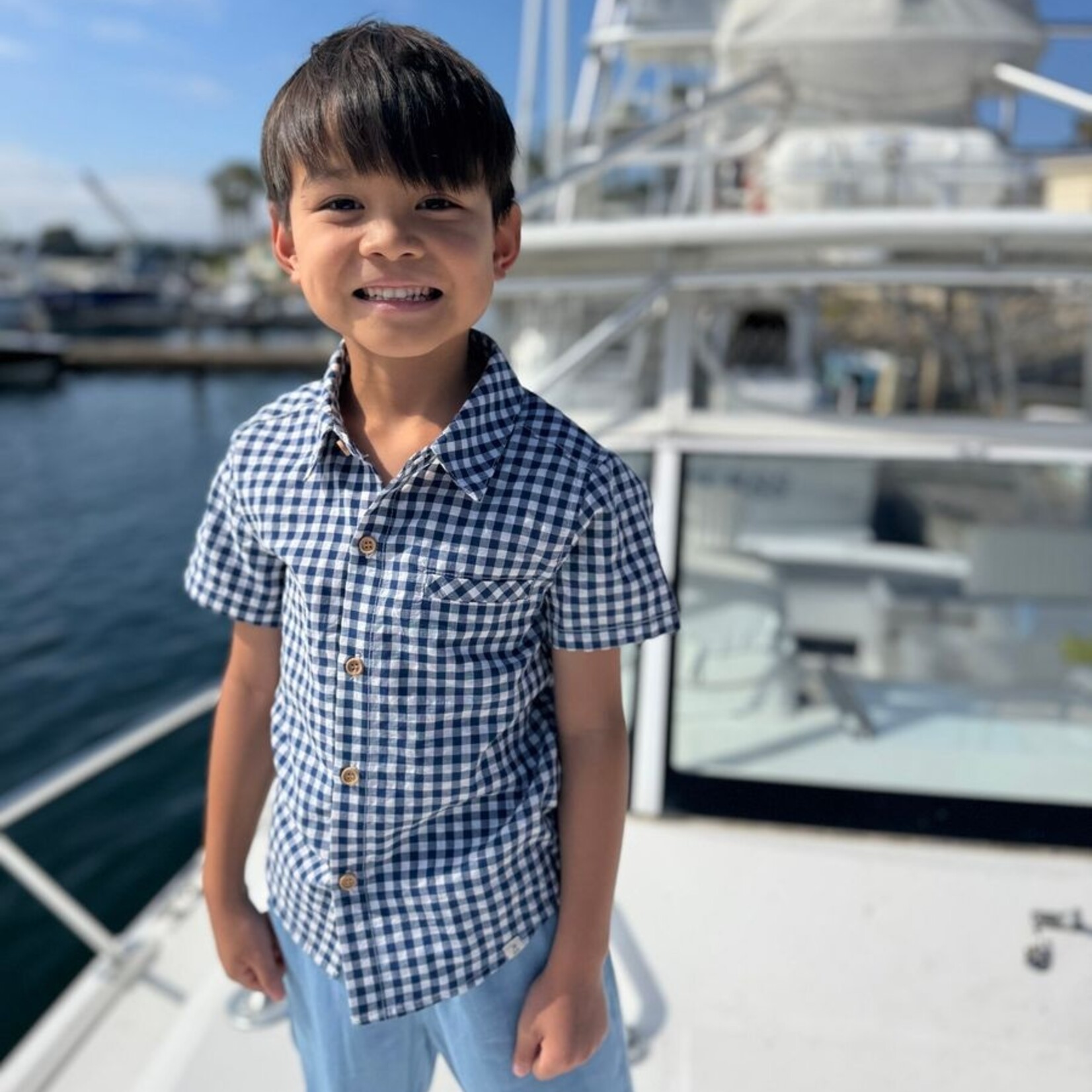 Me & Henry Navy & White Plaid Newport Shirt