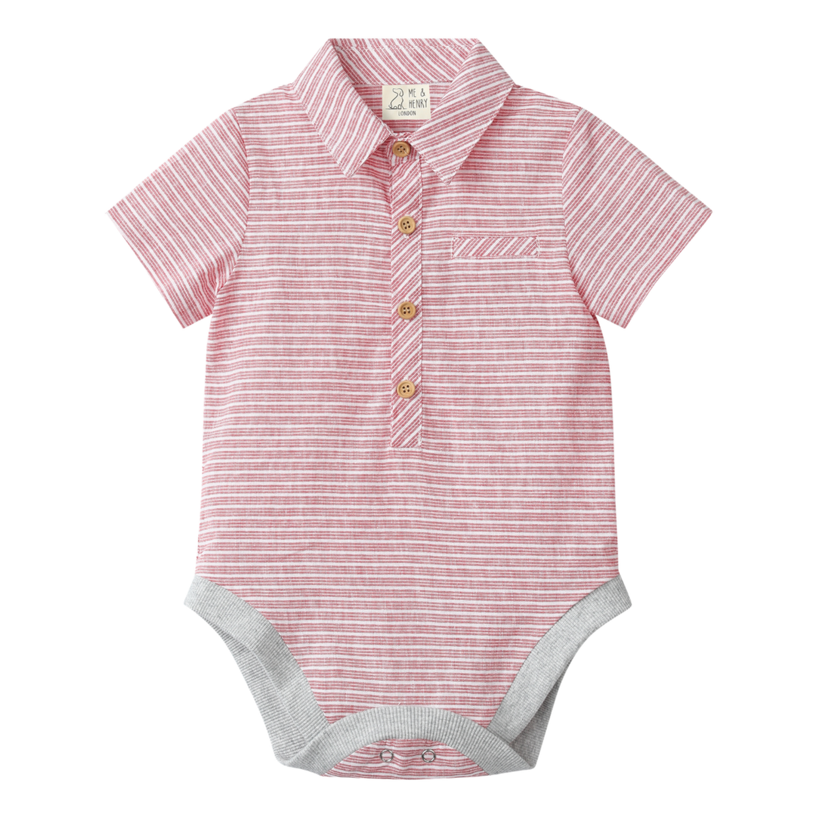 Me & Henry Red Stripe Helford Onesie