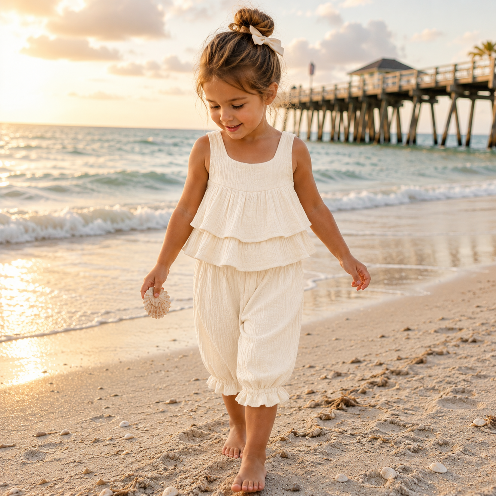 Yo Baby Light Cream Pantaloon Set