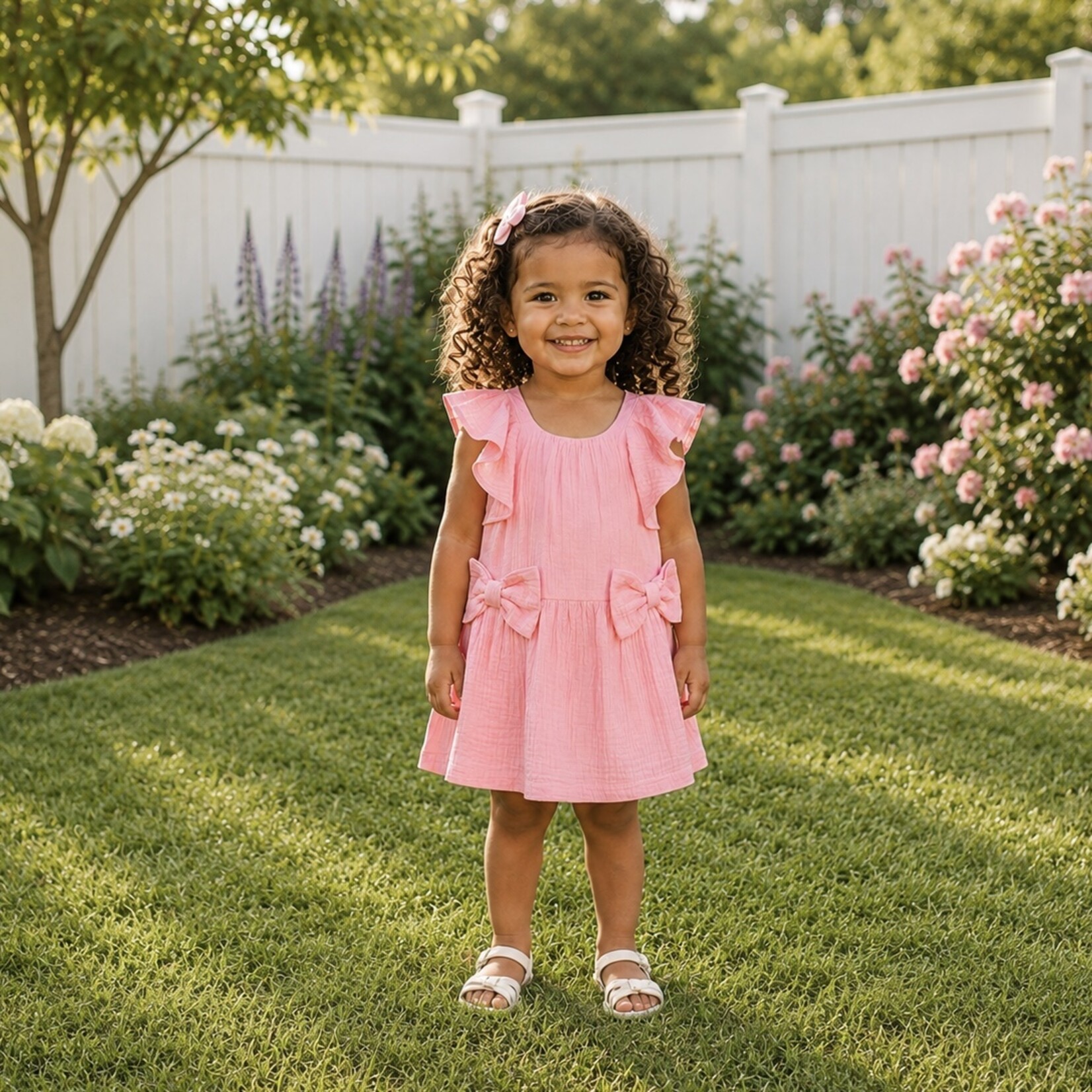 Ettie + H Pink Poppy Gauze Dress