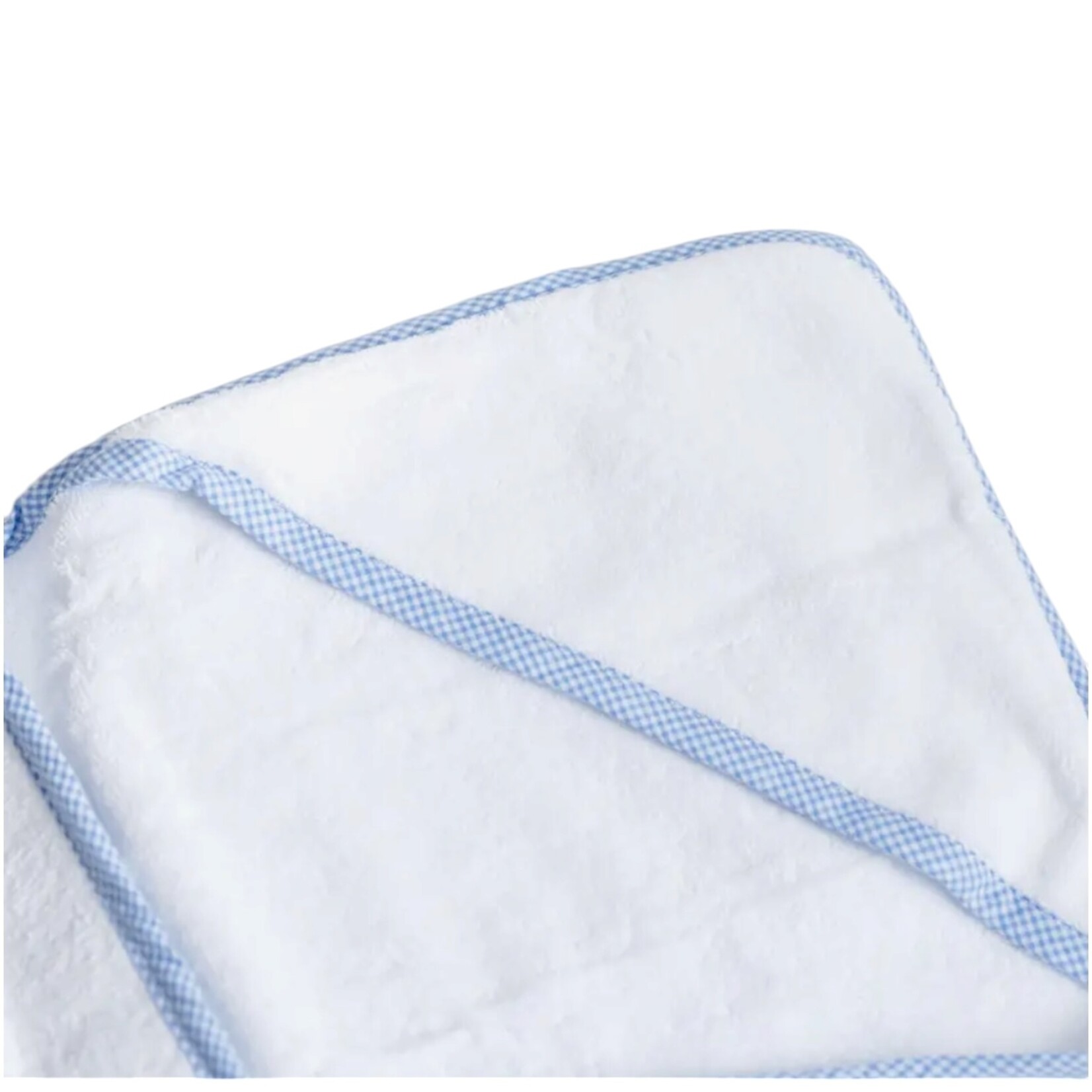 The Classic Baby Blue Gingham Hooded Terry Bath Towel