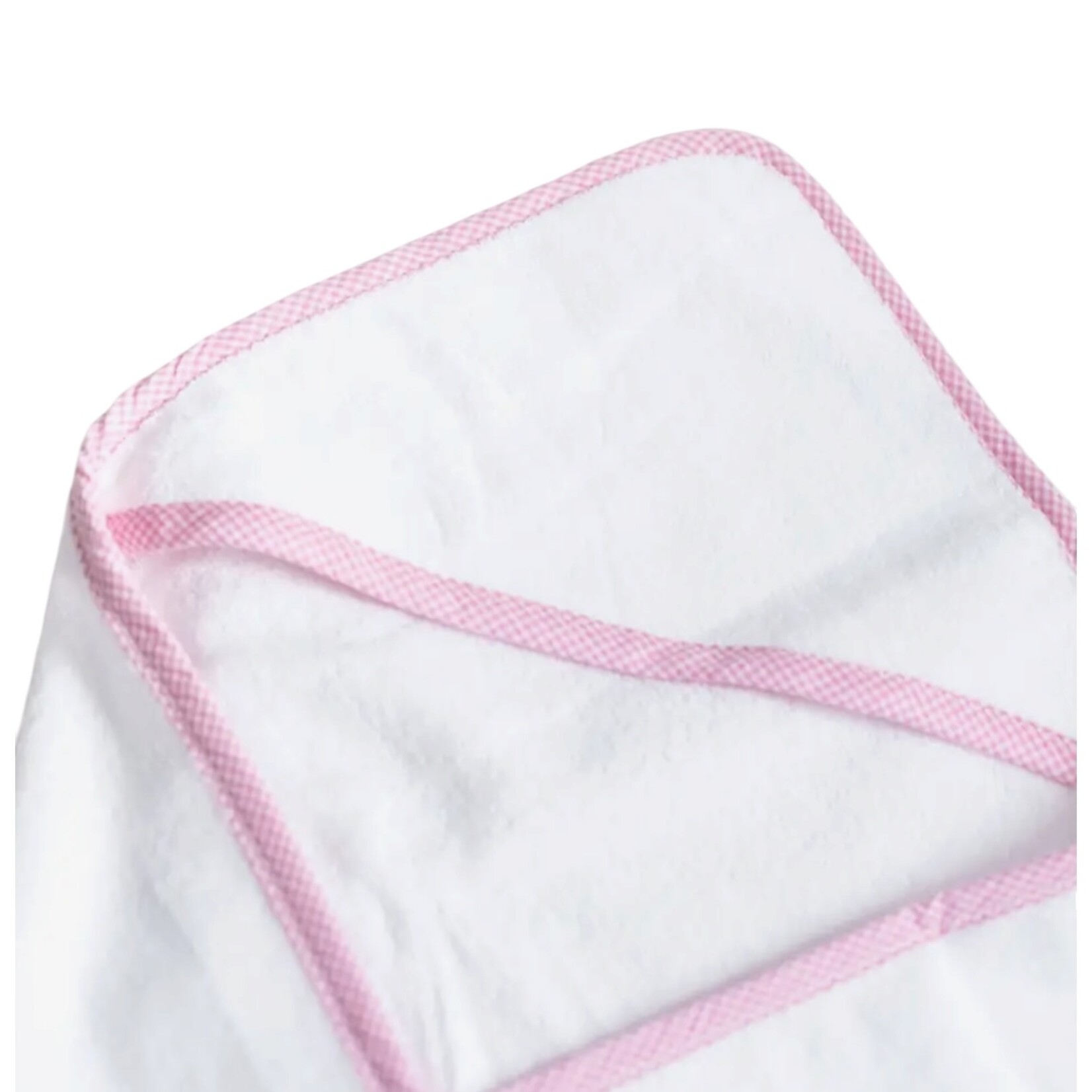 Pink Gingham Terry Hooded Bath Towel