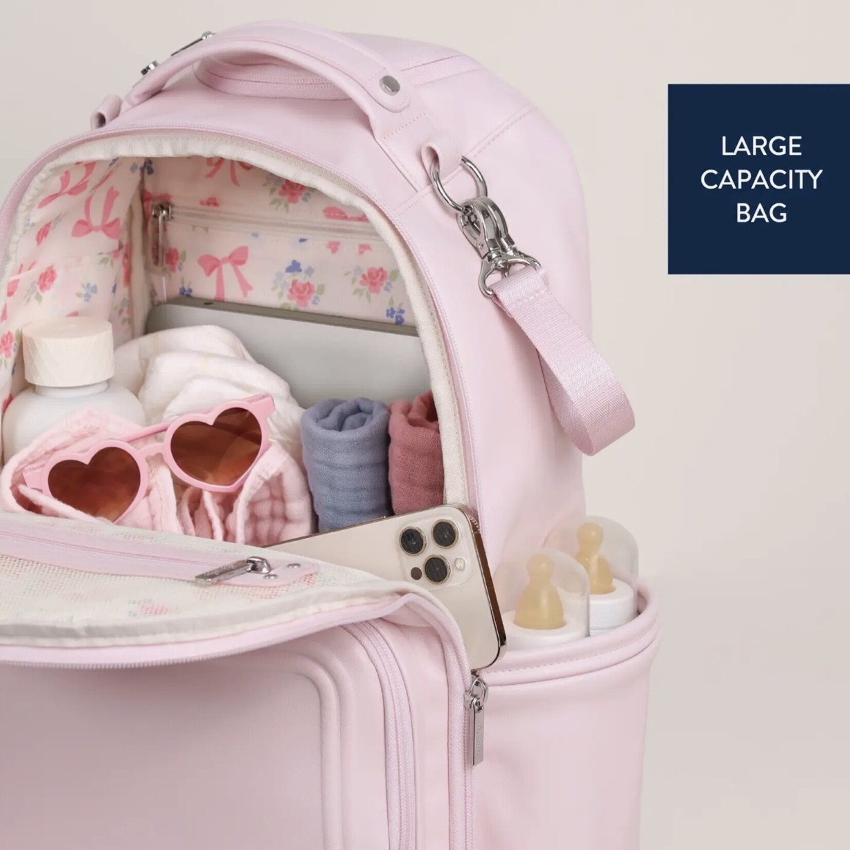Itzy Ritzy Ribbons & Roses Boss Plus Diaper Bag Backpack