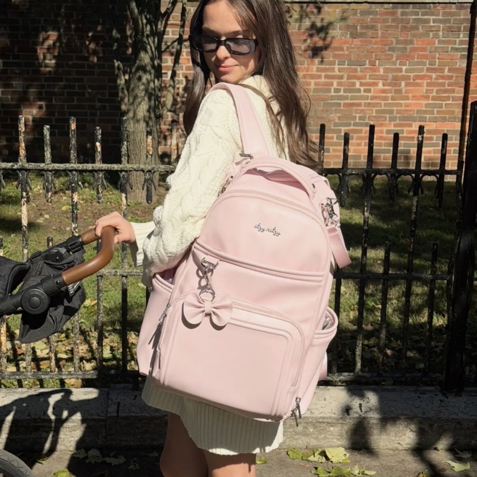 Itzy Ritzy Ribbons & Roses Boss Plus Diaper Bag Backpack