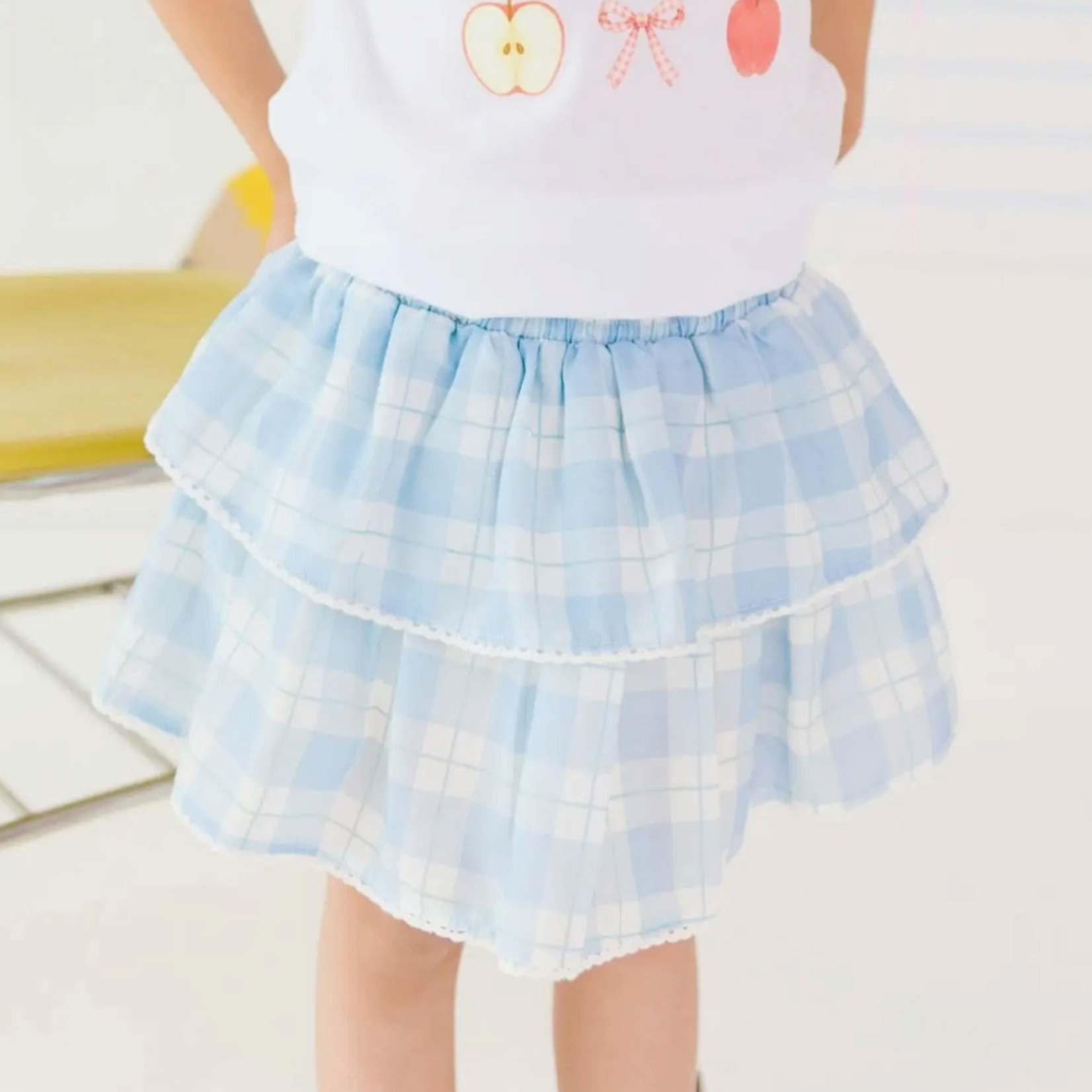 Sweet Wink Blue Plaid Skort