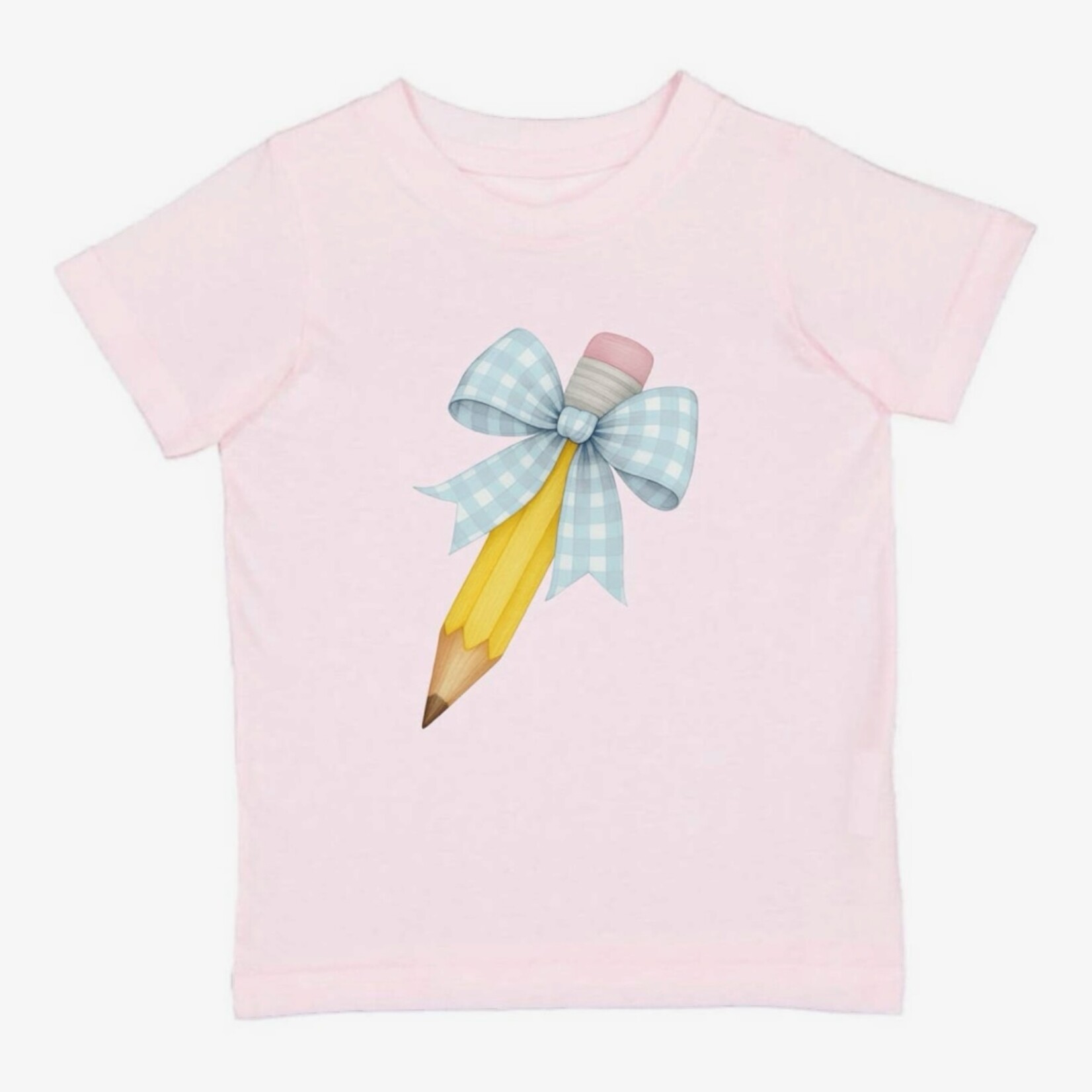 Sweet Wink Blue Plaid Pencil Bow Shirt
