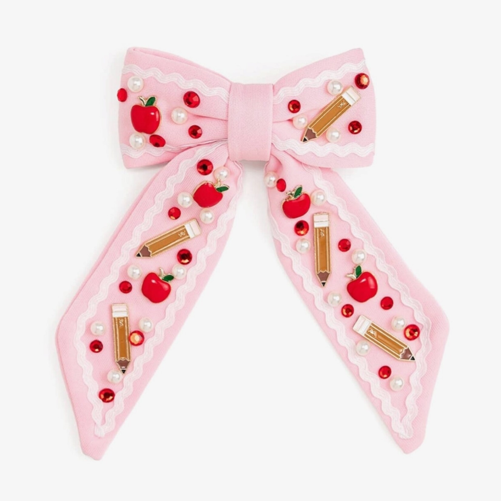 Sweet Wink Apple Gemstone Bow Clip