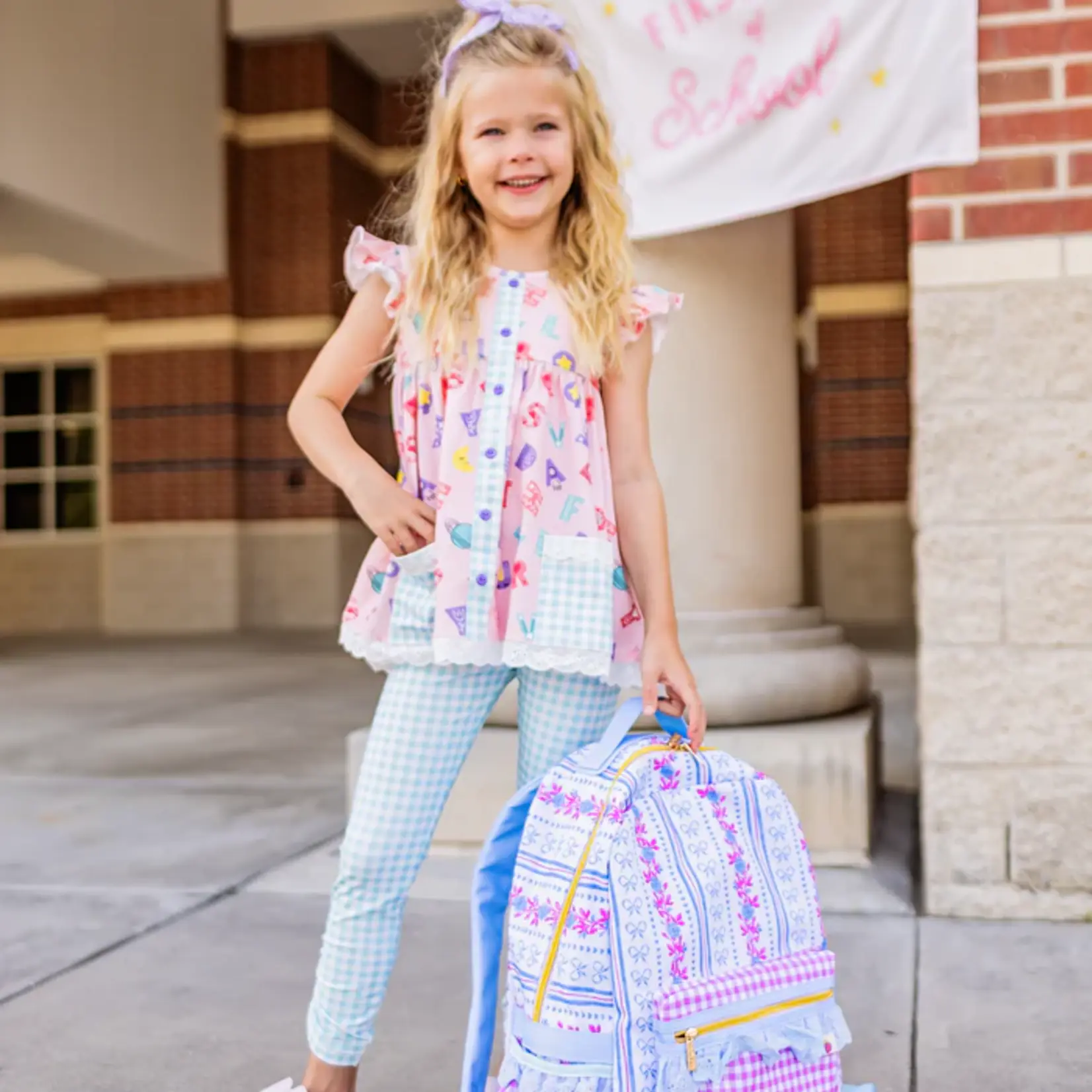 Cheeky Plum Rose Ribbon Backpack (Toddler)