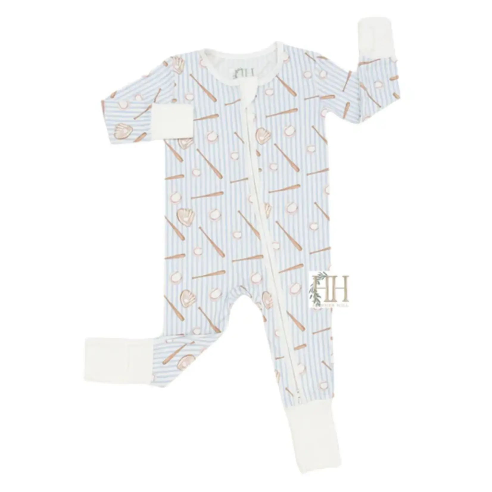 Hamner Hill Baseball Zipper Romper