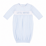 Sweet Tupelo Newborn Little Brother Blue Gingham Gown