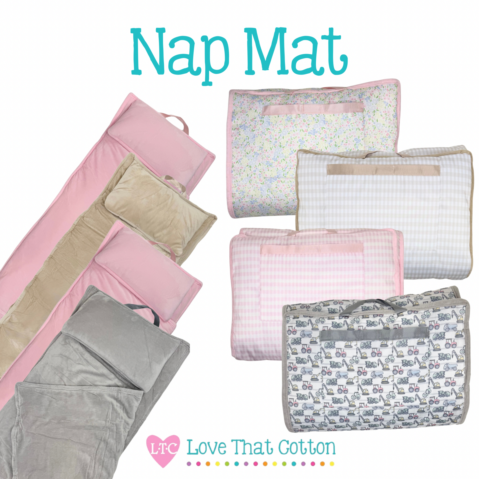 Love That Cotton Light Pink Gingham Nap Mat