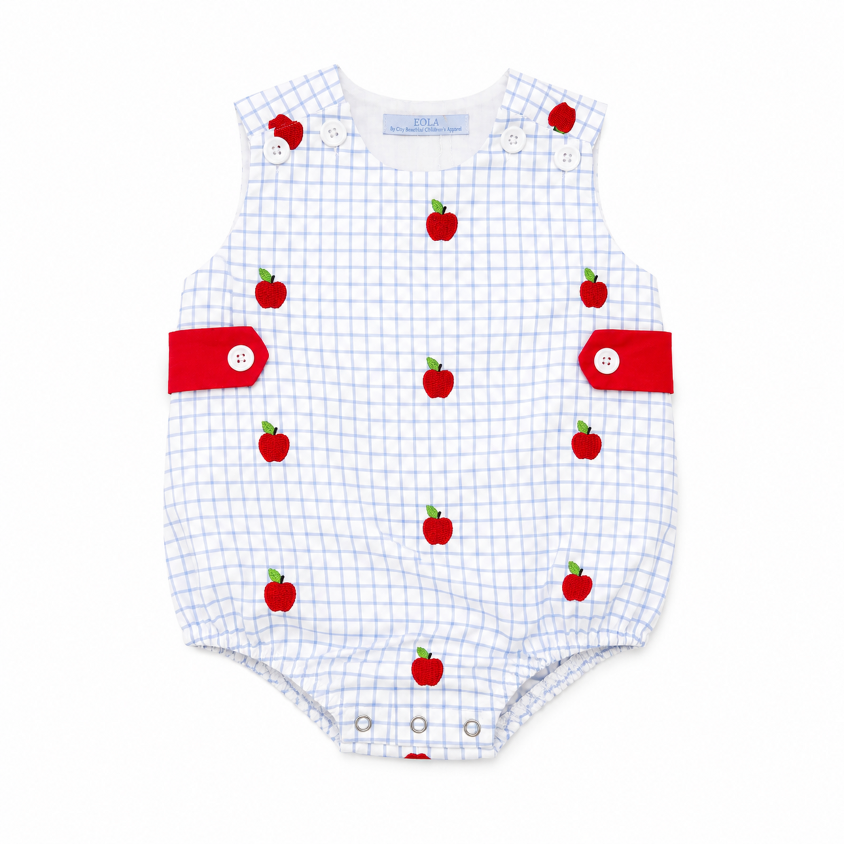 City Beautiful Embroidered Apple Blue Bubble