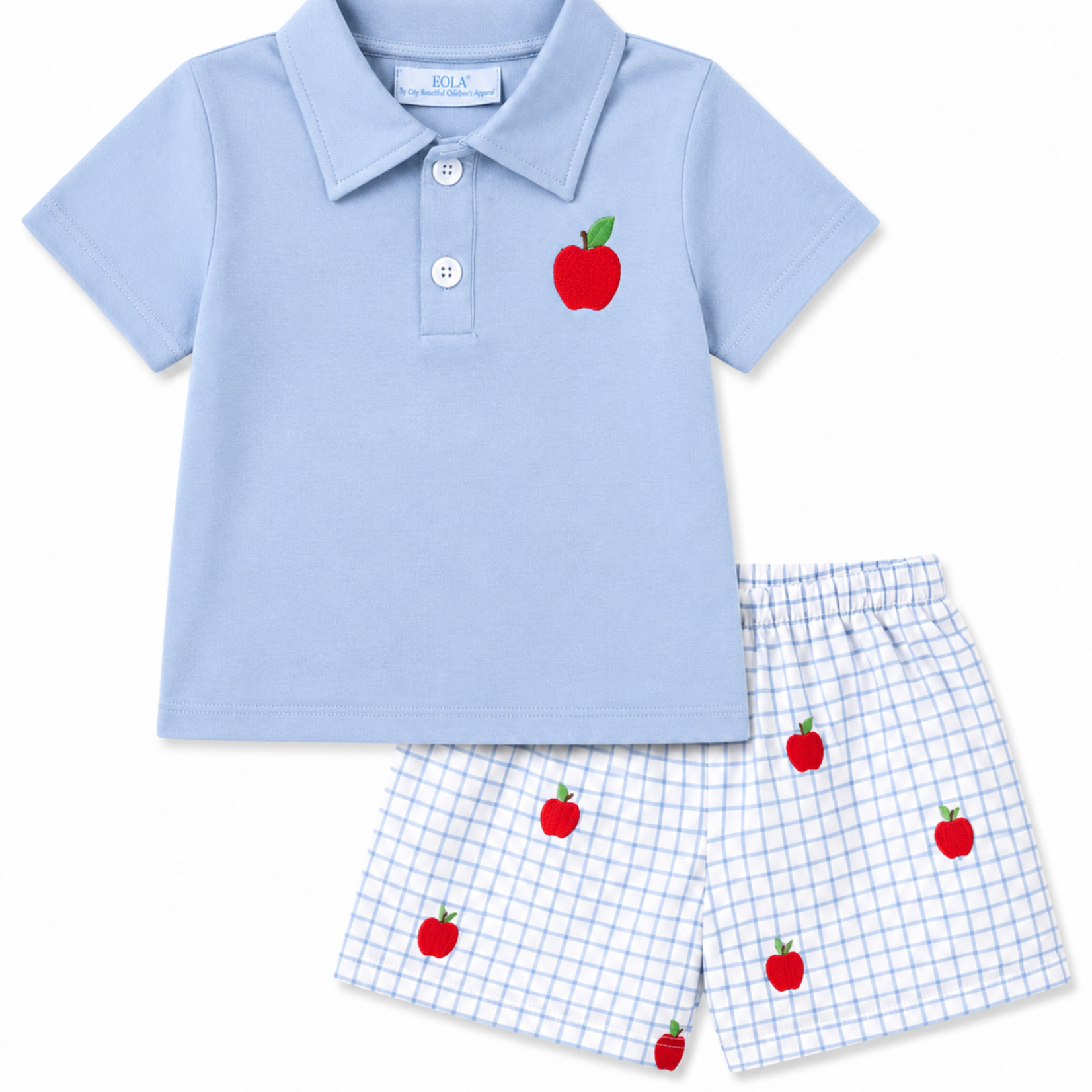City Beautiful Embroidered Apple Polo Set