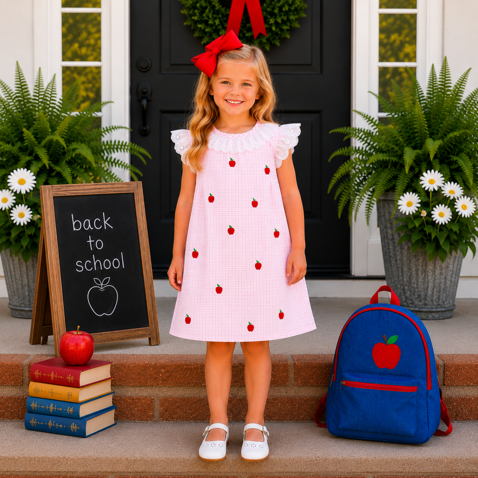 City Beautiful Embroidered Apple Pink Dress