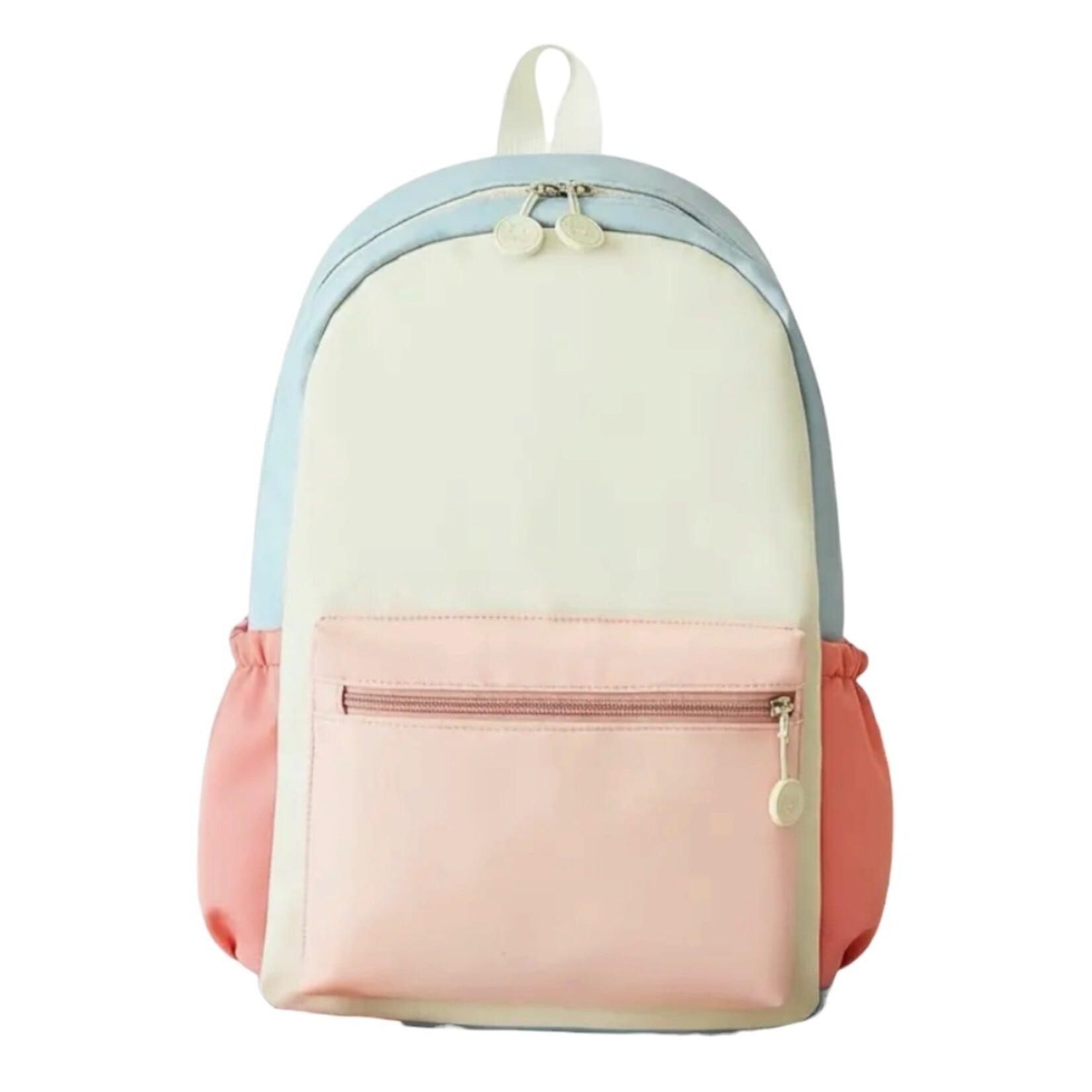 Pink Color Block Nylon Backpack