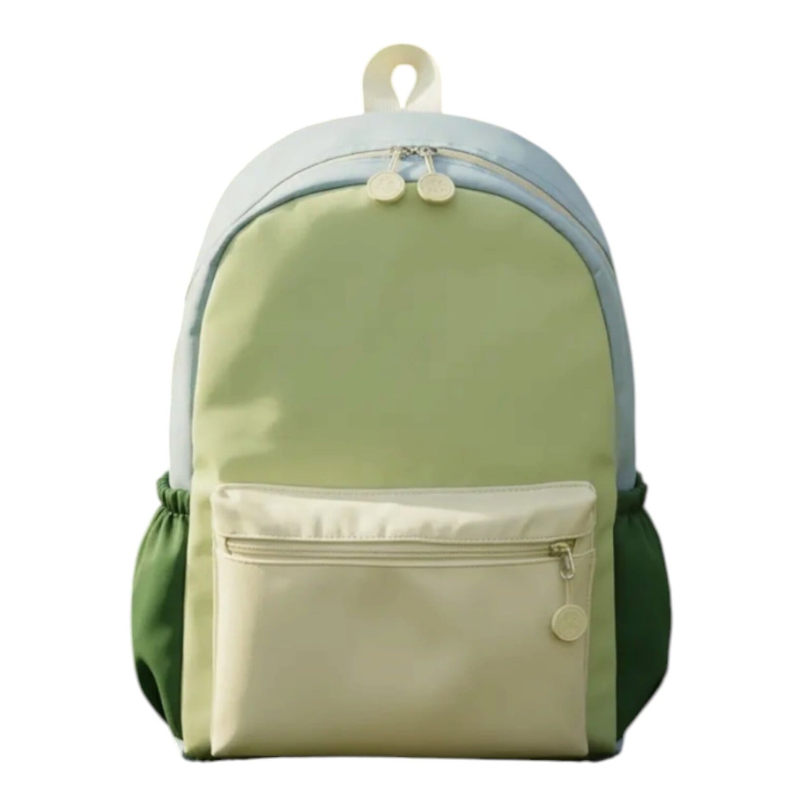 Green Color Block Nylon Backpack