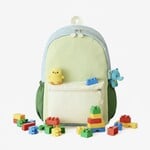 Green Color Block Nylon Backpack