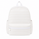 Love That Cotton Khaki Gingham Nylon Backpack