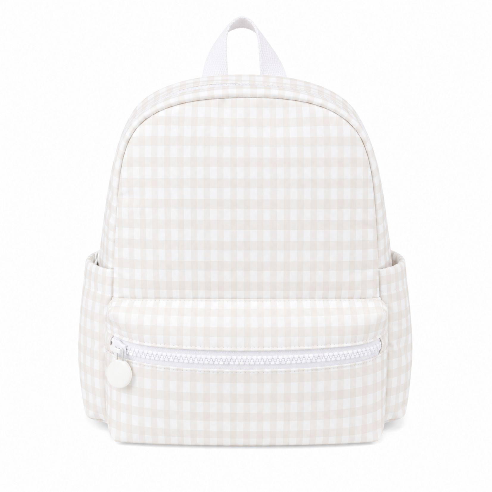 Love That Cotton Khaki Gingham Nylon Backpack