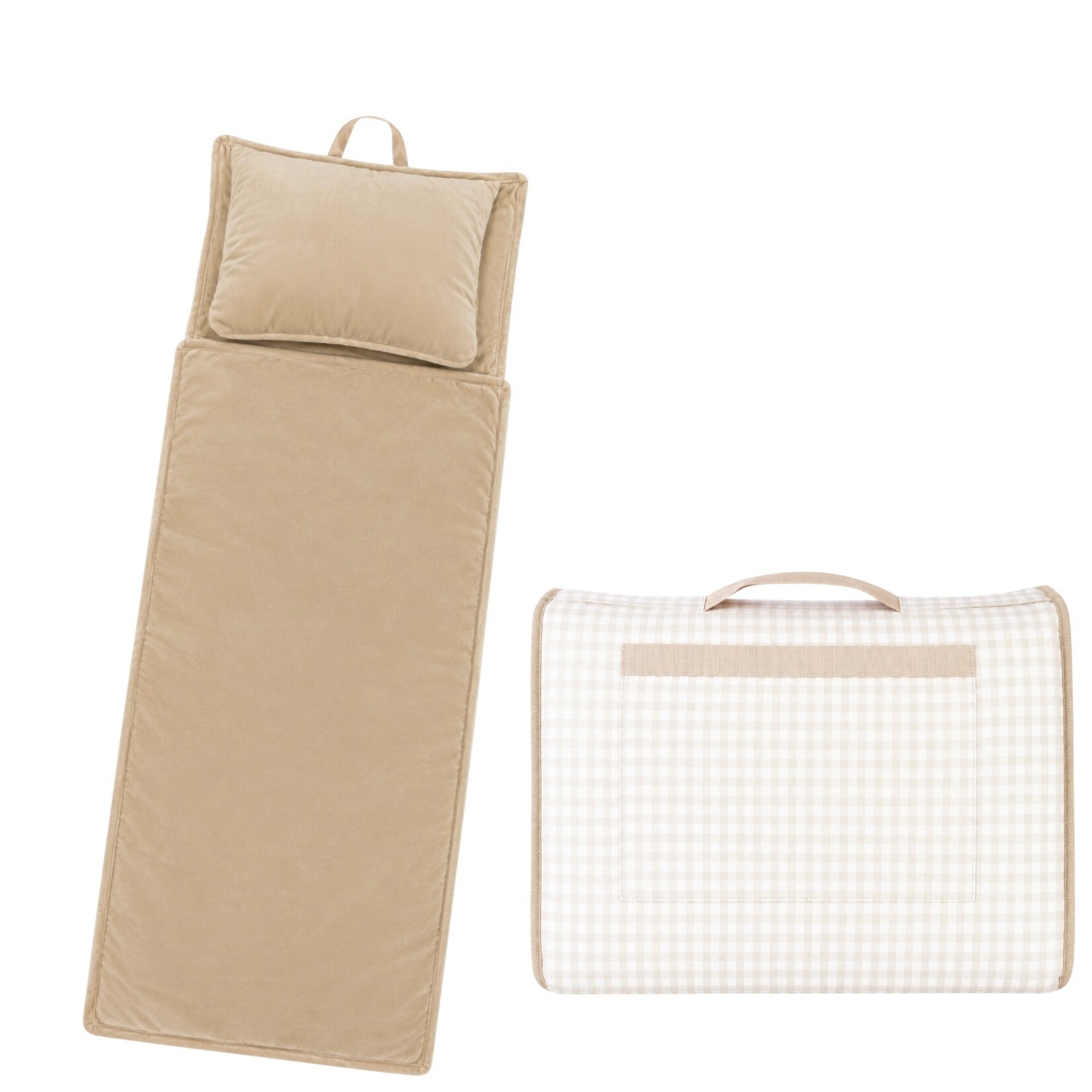 Love That Cotton Khaki Gingham Nap Mat