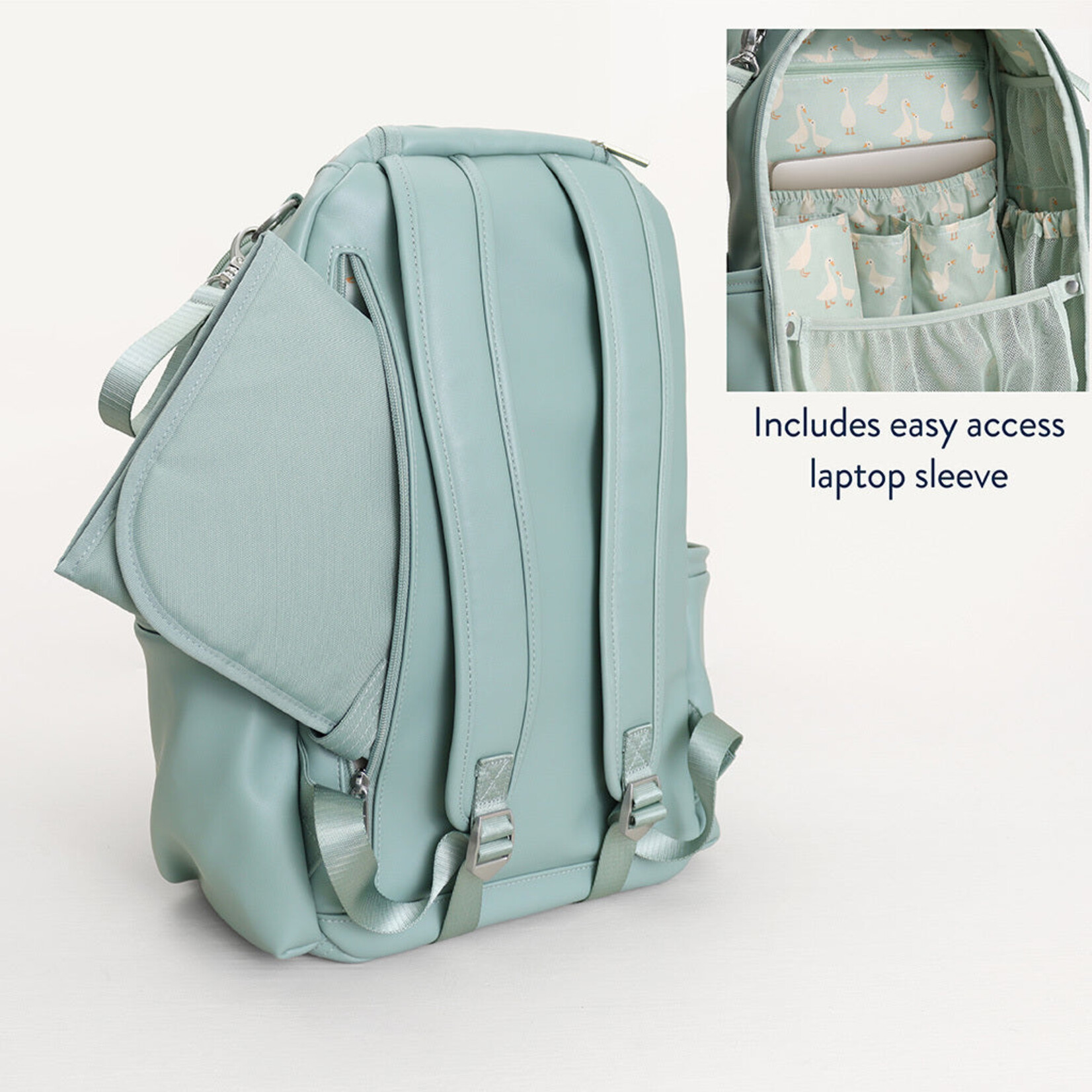 Itzy Ritzy Sage Silly Goose Boss Plus Diaper Bag Backpack