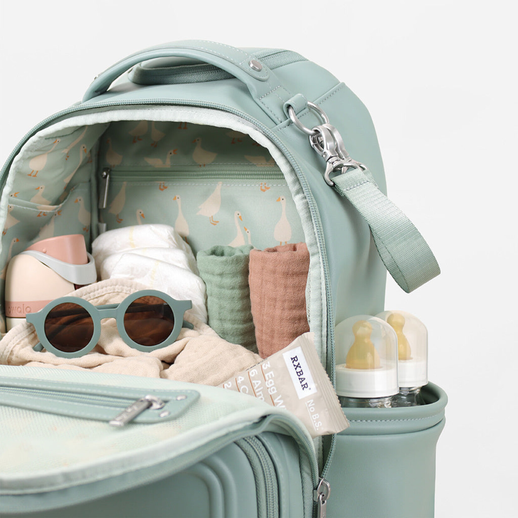 Itzy Ritzy Sage Silly Goose Boss Plus Diaper Bag Backpack