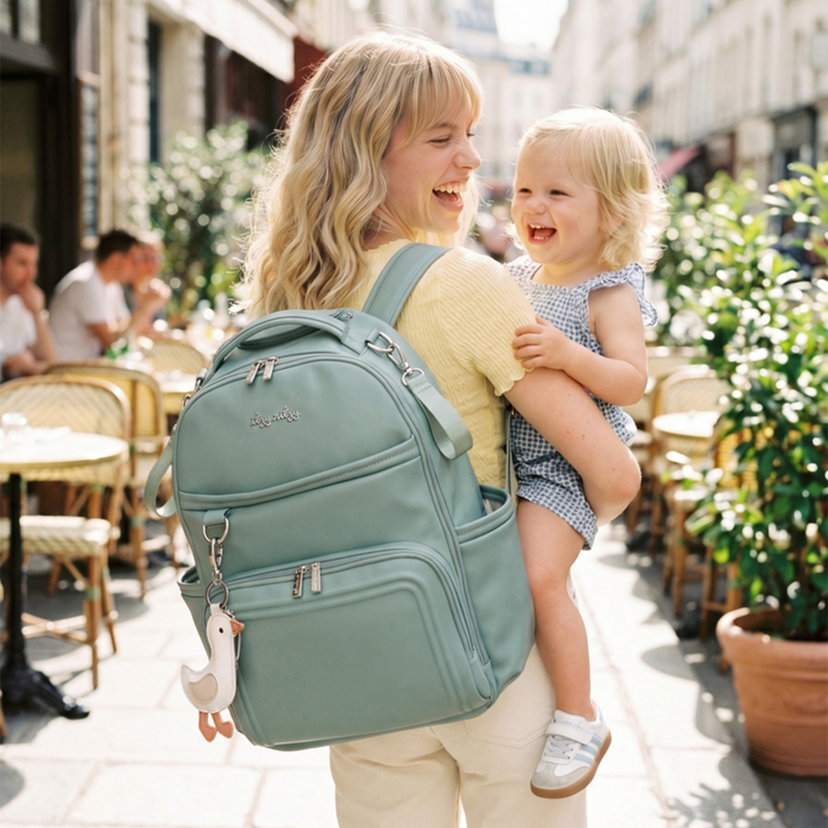 Itzy Ritzy Sage Silly Goose Boss Plus Diaper Bag Backpack