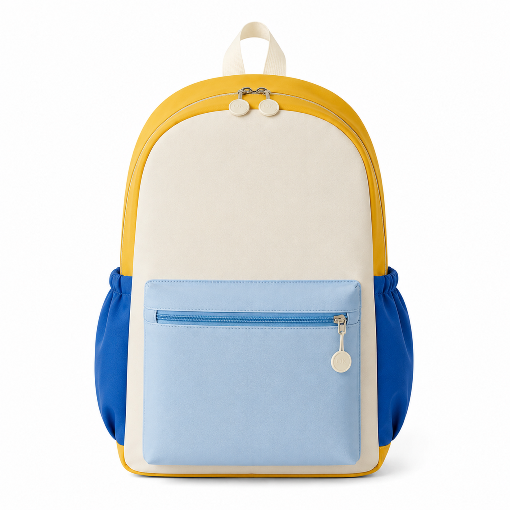 Blue Color Block Nylon Backpack