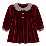 Emma Jean Velvet Plaid Burgundy Dress
