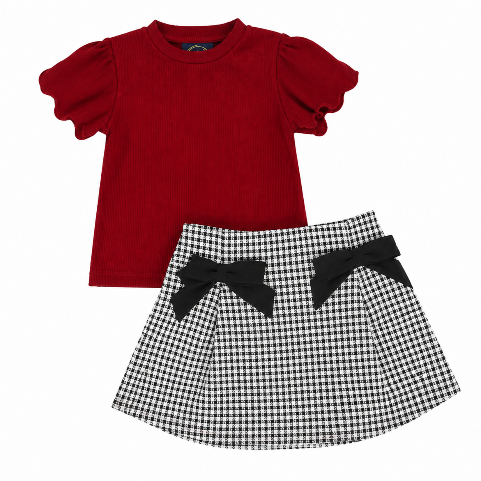 Emma Jean Black & Burgundy Skirt Set