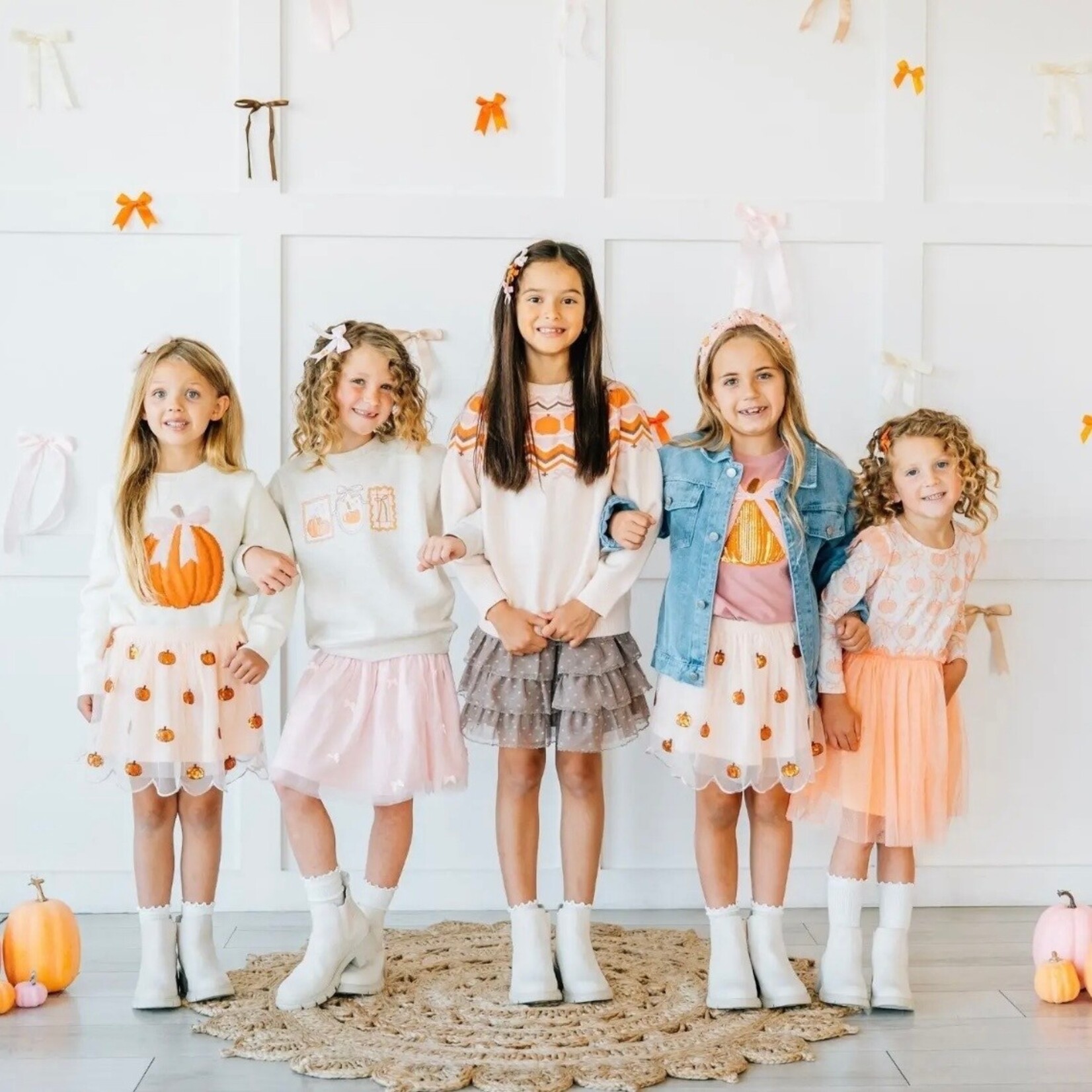 Sweet Wink Coquette Pumpkin Sequin Shirt