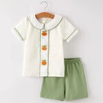 Rylee Faith Designs Sage Pumpkin Boys Short Set