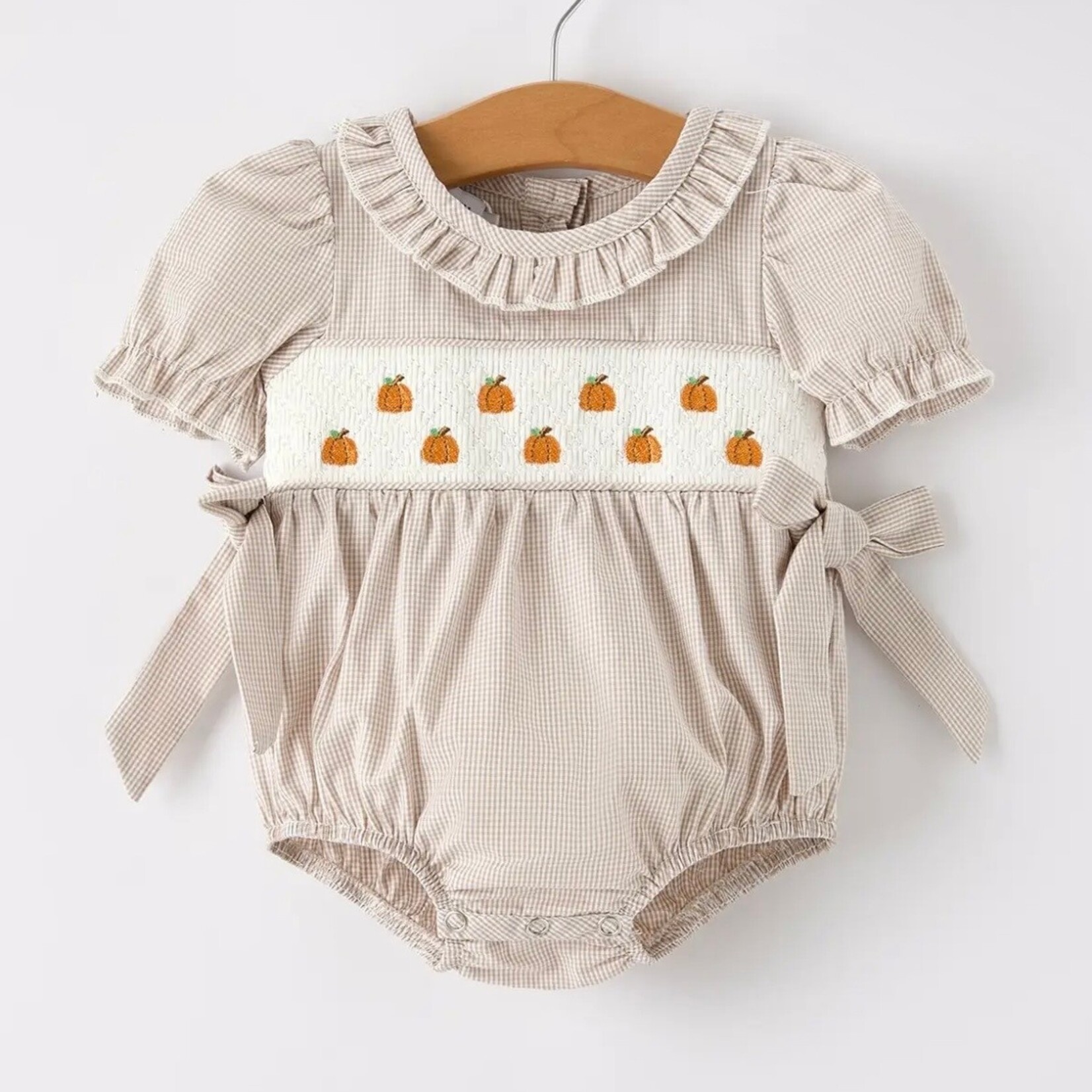 Rylee Faith Designs Brown Plaid Pumpkin Bubble