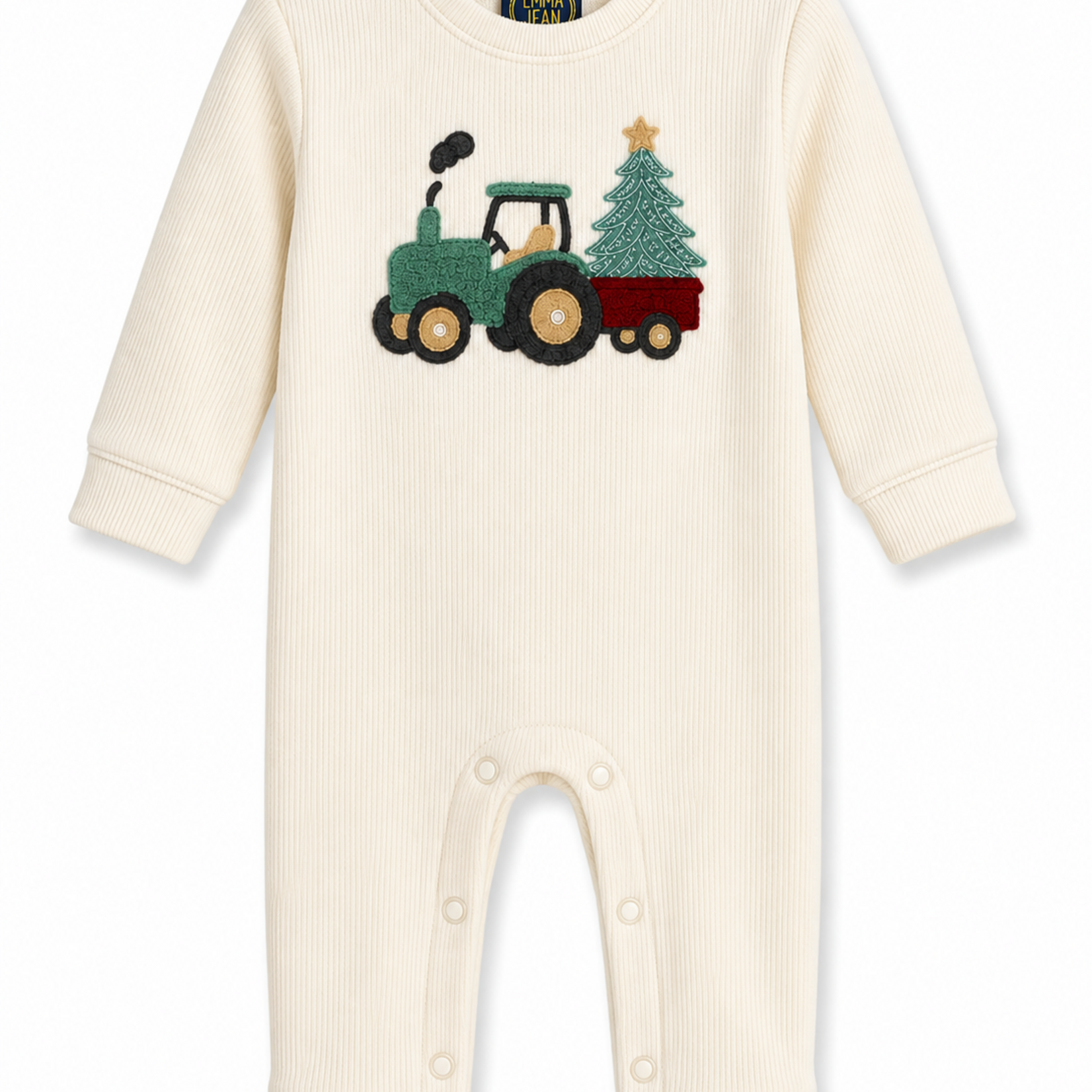 Emma Jean Christmas Tractor Sweater Romper